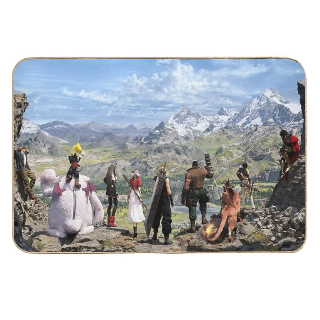 Cloud, Aerith, Tifa, Barret, Red XIII, Cid, Yuffie, Vincent, Cait Sith  - Ahead On Our Way [Rebirth]  Multi-Purpose Bath Mat