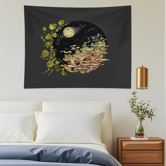 Village  Surreal Illustration by Chrysta Kay Tapestry