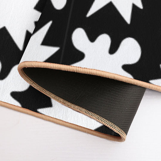 KikiBouba - White on Black  Easy Maintenance Bath Mat