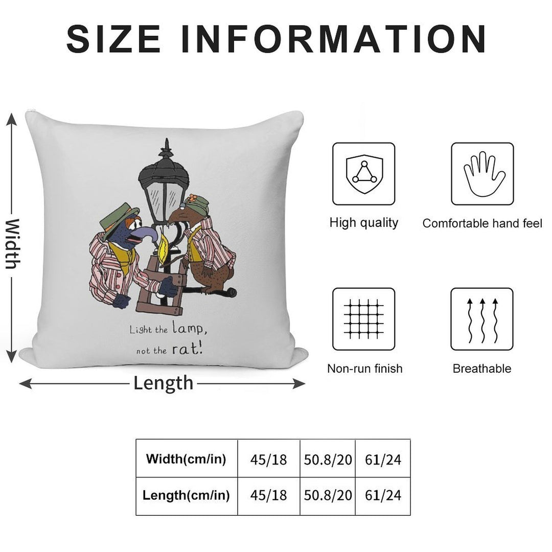 Light The Lamp, Not The Rat! (with Full Lamp Post) Soft Style Accent Throw Pillow