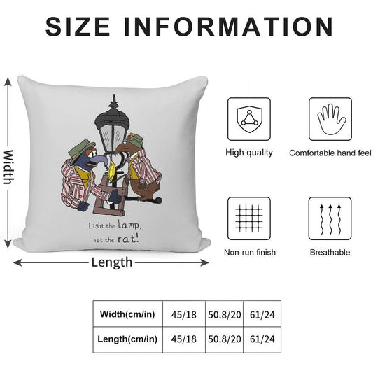 Light The Lamp, Not The Rat! (with Full Lamp Post) Soft Style Accent Throw Pillow