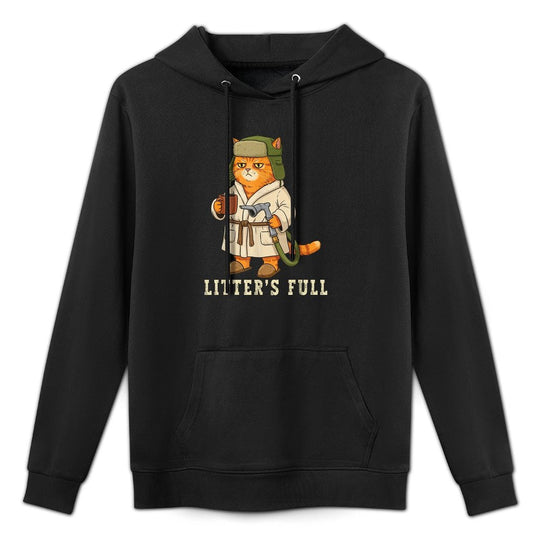 Litter’s Full Funny Cat Christmas Grumpy for Cat Lovers Customizable Surface Hoodie