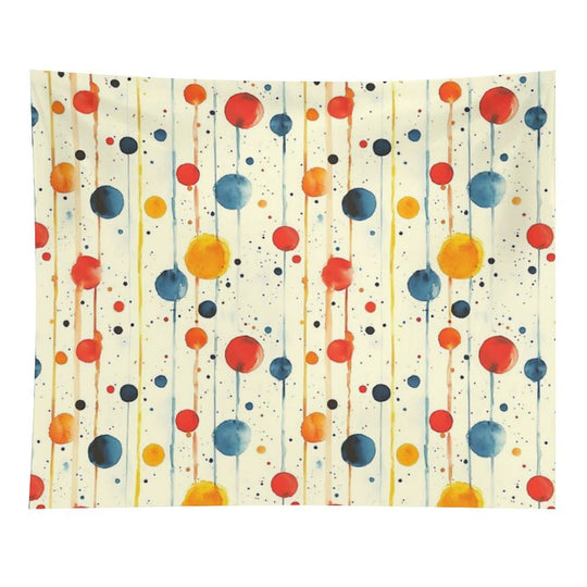 Grunge Watercolor Shapes – Blue, Yellow & Red Pattern Tapestry