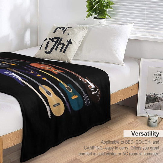 Musician Different Types Of Guitar Compact Throw Blanket