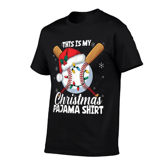 This Is My Christmas Baseball Pajama For Boys Men Women  Rolled Sleeves T-Shirt
