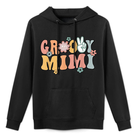 Groovy Mimi Retro Grandma Matching Family 1st Birthday Party Versatile Streetwear Hoodie