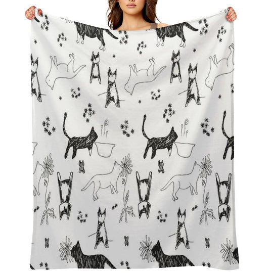 My Cat's Days Quick-dry Throw Blanket