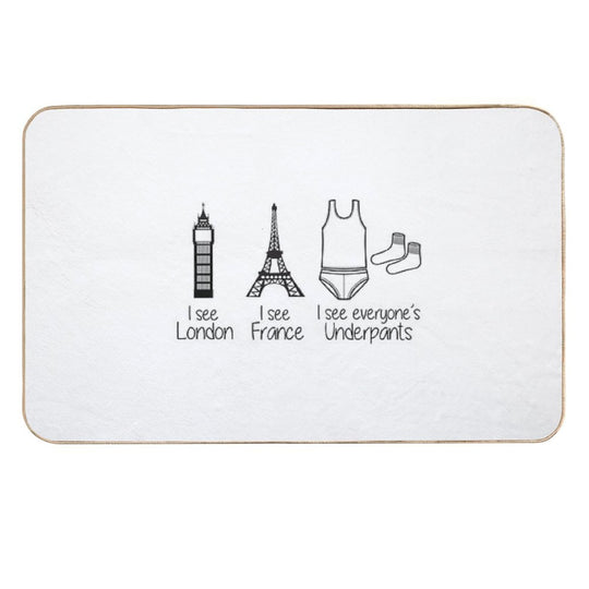 I See London, I See France, I See Everyone's Underpants  Fade-Resistant Bath Mat