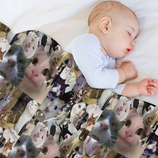 Cursed Cat Collage Anti-pilling Throw Blanket