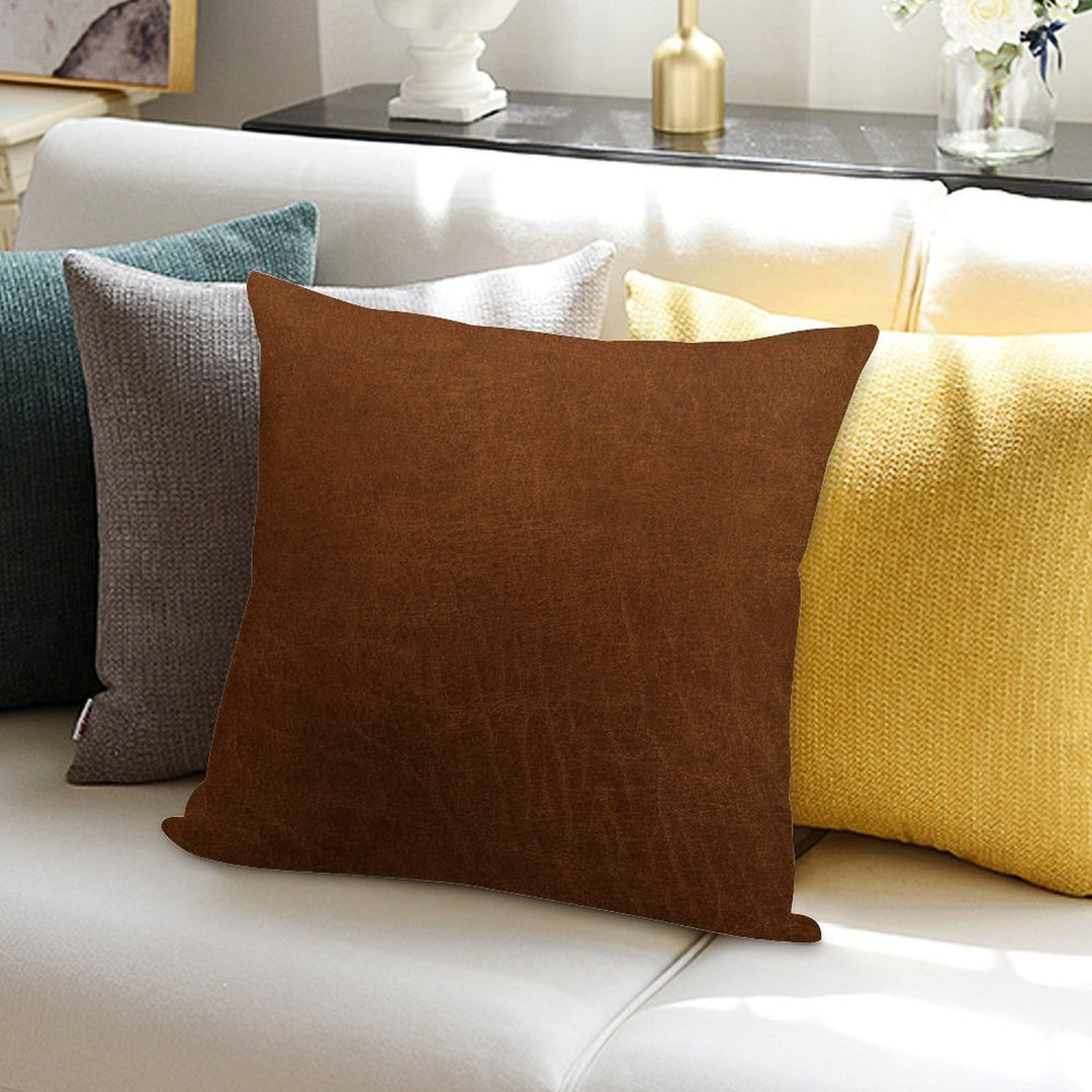 Leather Textured Soft Shrink-Resistant Throw Pillow