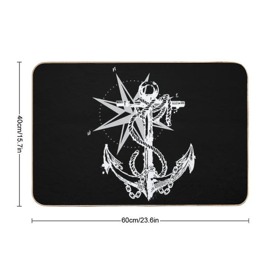 Anker Compass Design Maritime Nautical  Slip-Resistant Bath Mat
