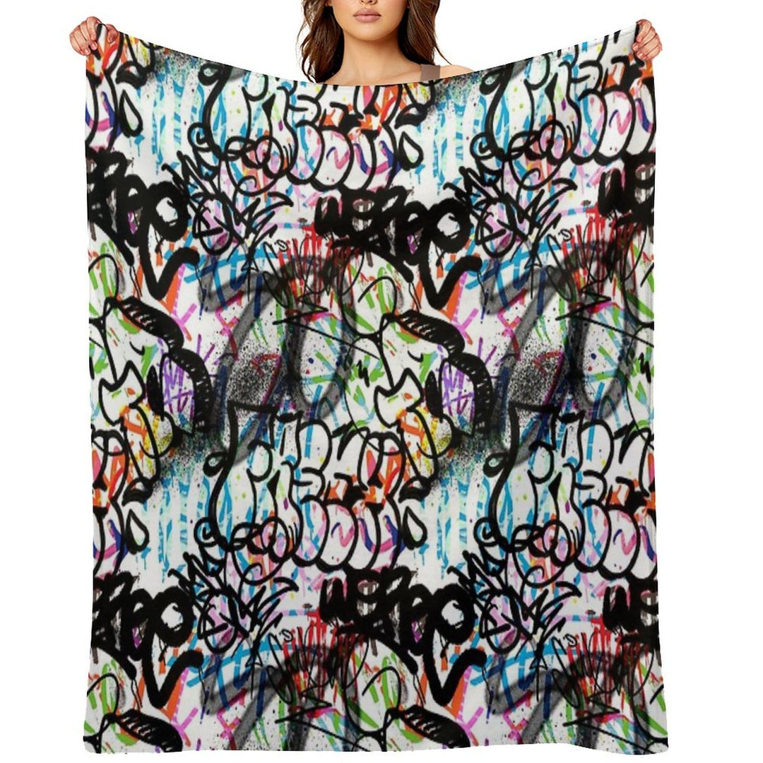 Graffiti Seamless Design. Urban Art. Wrinkle-free Throw Blanket