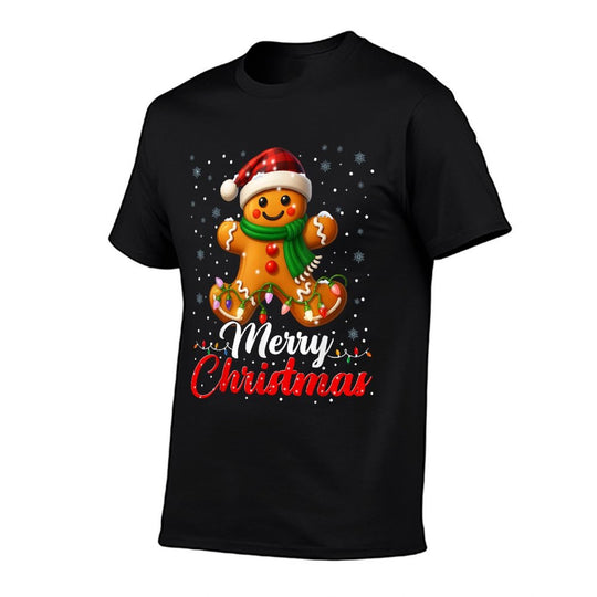 Merry Christmas Gingerbread Xmas Lights Matching Family Kids  Lightweight T-Shirt