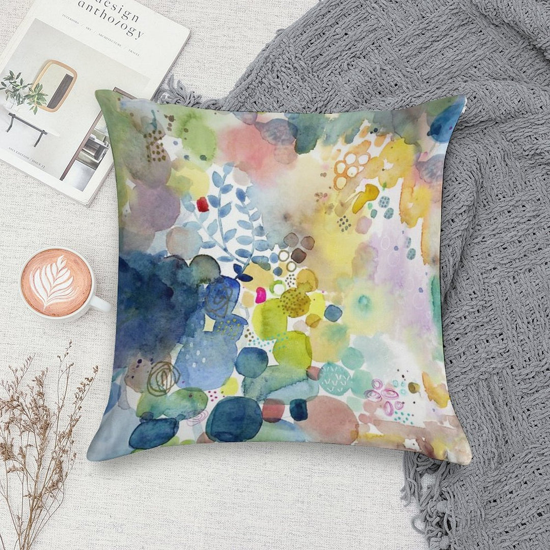 Abstract Watercolor Soft Skin-Friendly Throw Pillow