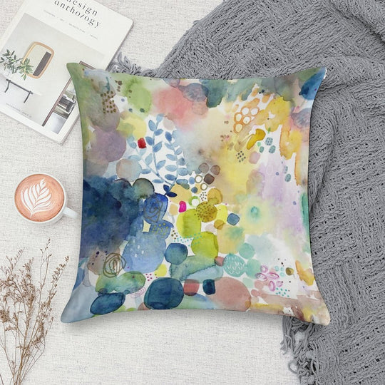 Abstract Watercolor Soft Skin-Friendly Throw Pillow