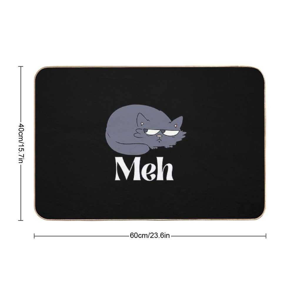 Funny Meh Cat  Anti-Trip Bath Mat