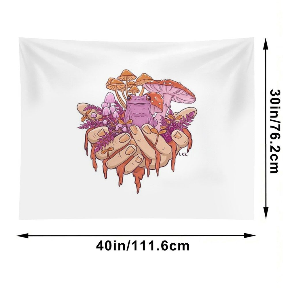 Sapphic Toadstool Frog Handful Tapestry