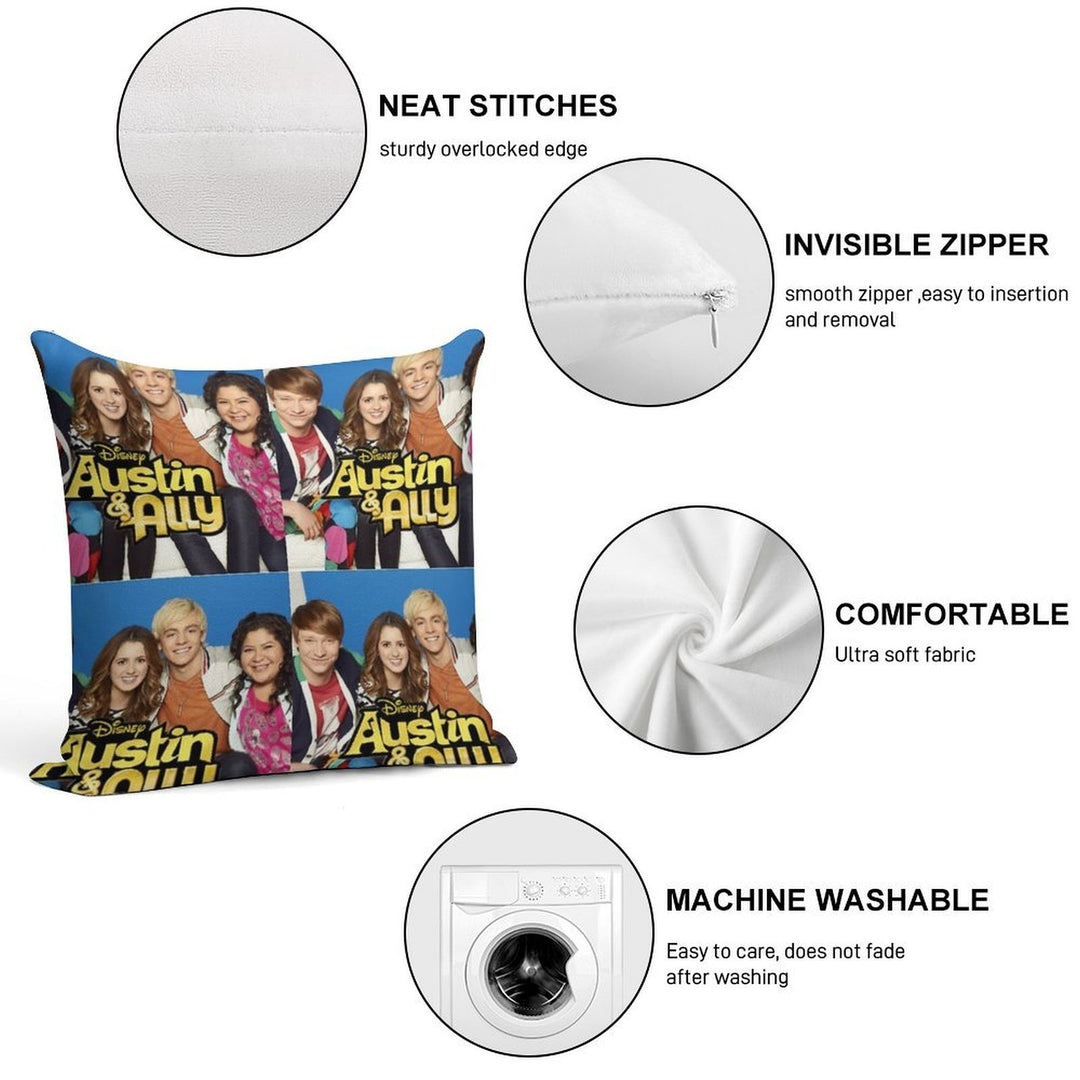 Austin & Ally Merch Soft Shrink-Resistant Throw Pillow