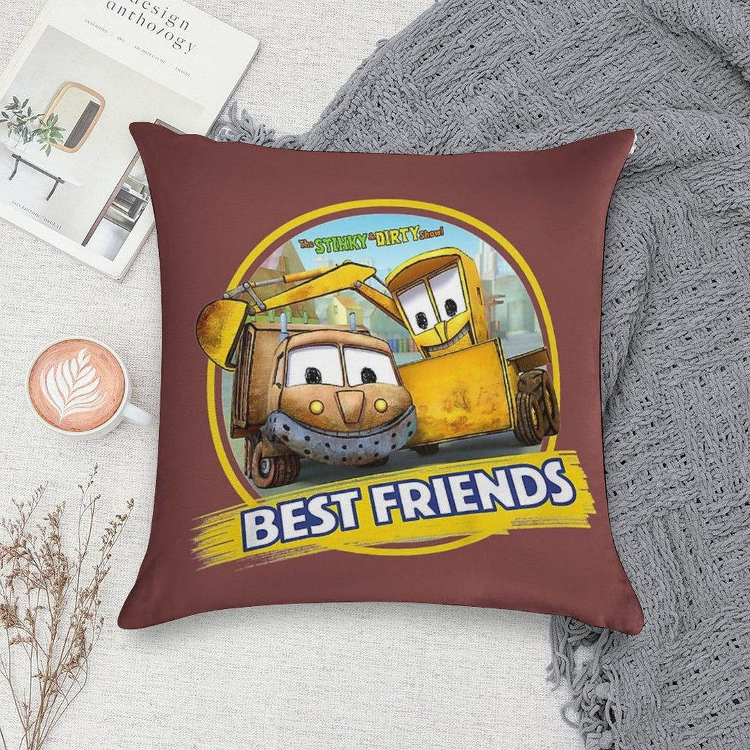 Kids The Stinky And Dirty Show - Best Friends Soft Easy Maintenance Throw Pillow