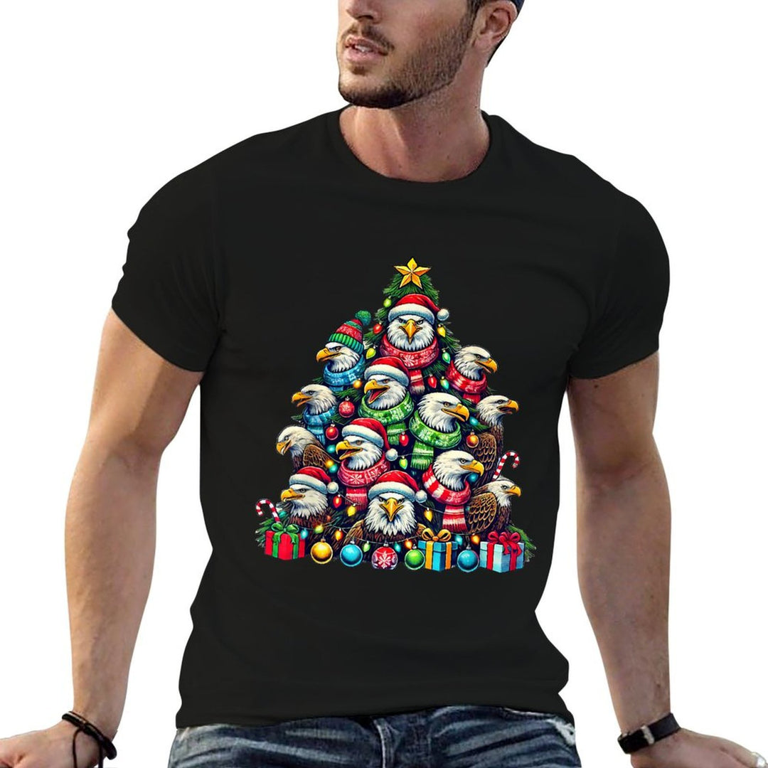 Eagle Bird Christmas Tree Funny Eagle Xmas  Breathable T-Shirt
