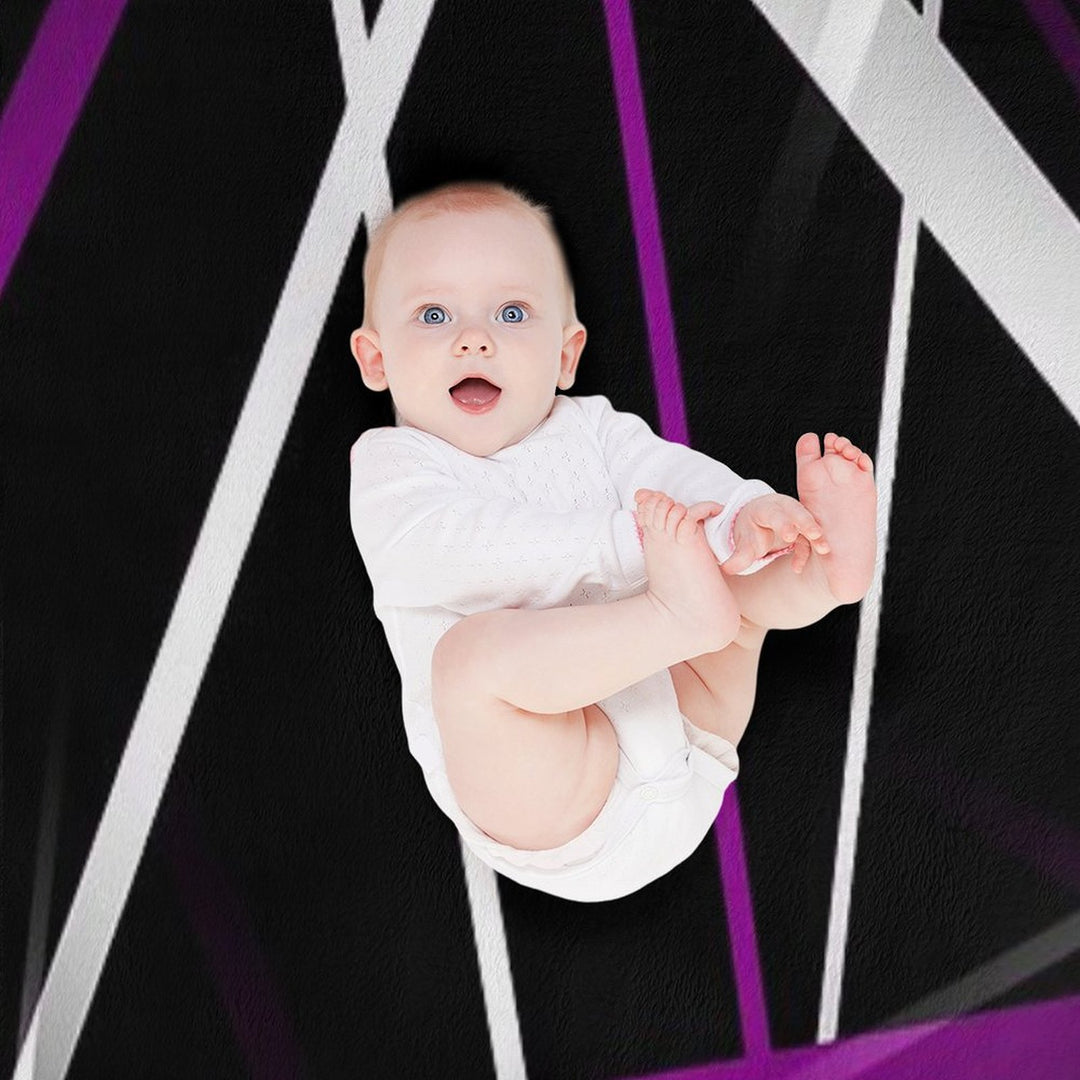 Seamless Abstract Purple And White Lines On Black Pattern All-season Throw Blanket