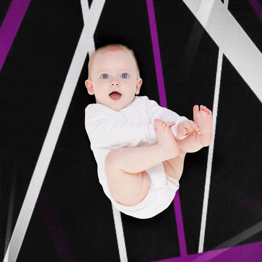 Seamless Abstract Purple And White Lines On Black Pattern All-season Throw Blanket