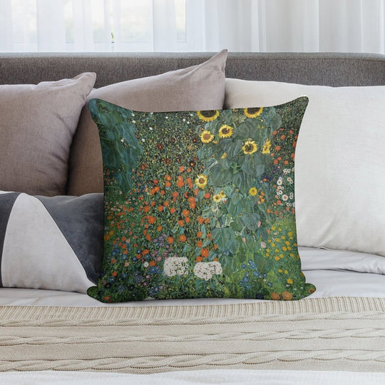 Gustav Klimt - The Sunflower Soft High-Density Material Throw Pillow