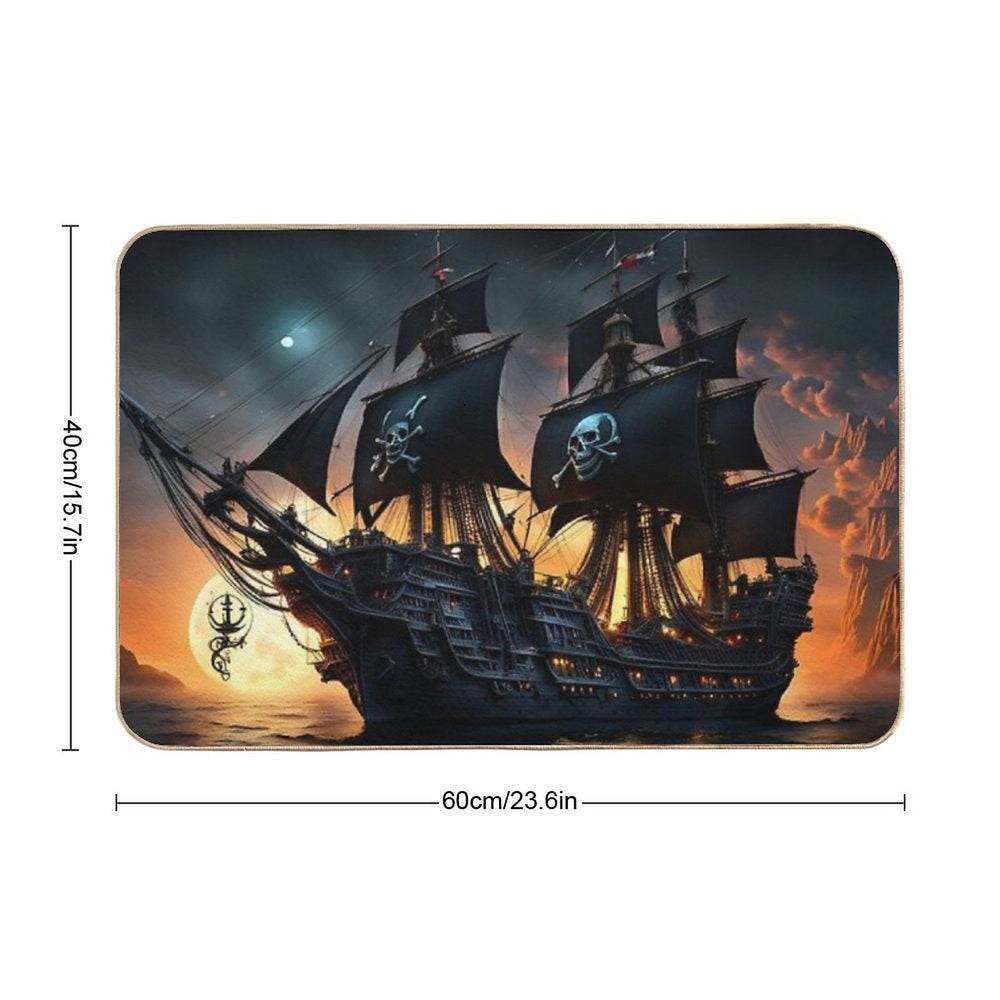 The Black Pearl Ship  Stain-Proof Bath Mat