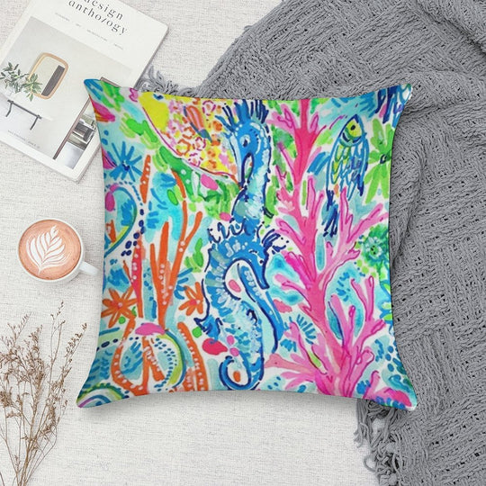 Happy Lily Summer Soft Washable Throw Pillow