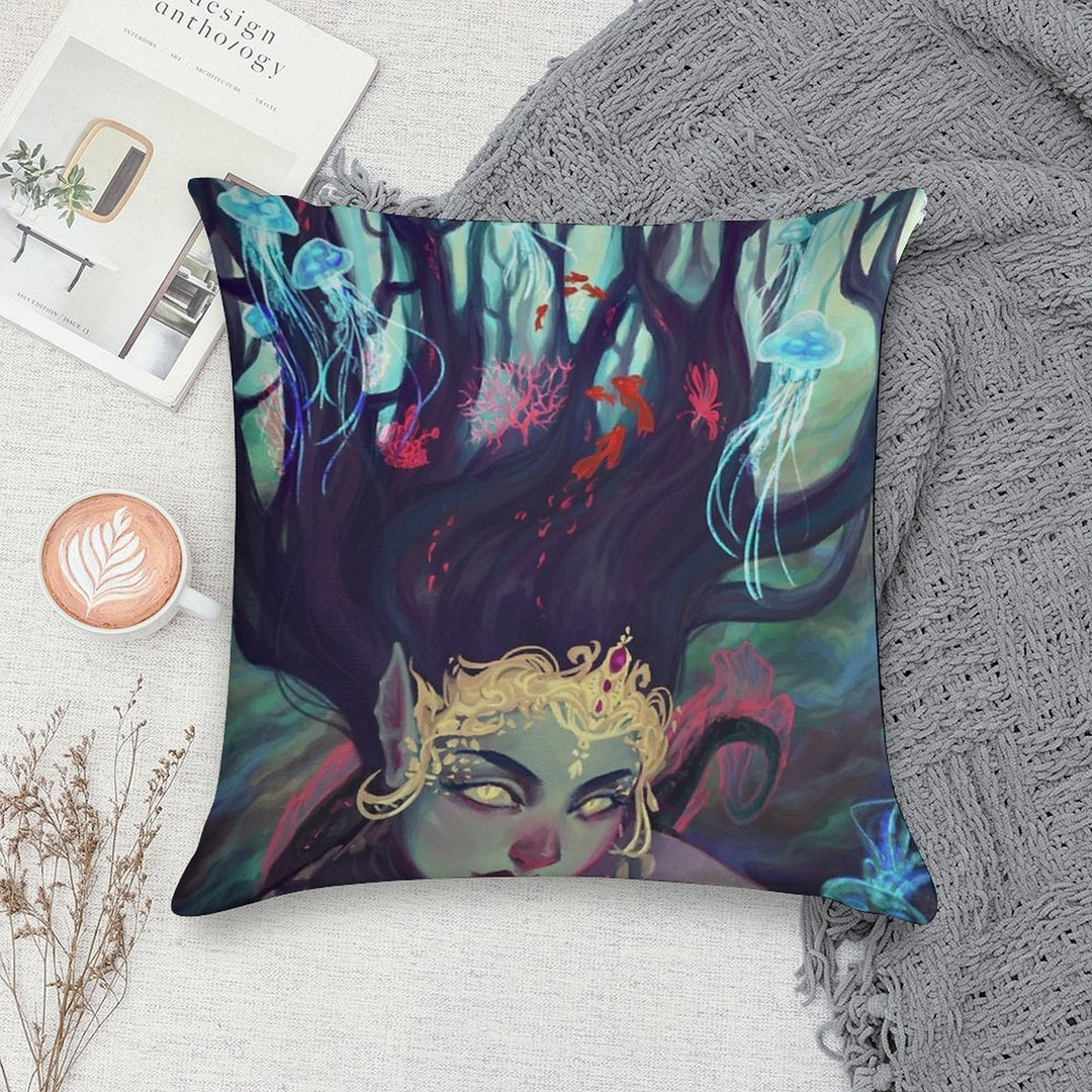 Abyss Mermaid Soft Luxury Feel Throw Pillow