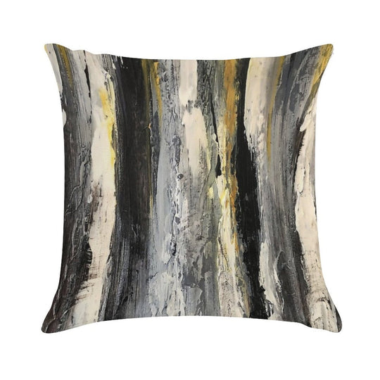 Birch Trees Black And White Soft Luxury Feel Throw Pillow