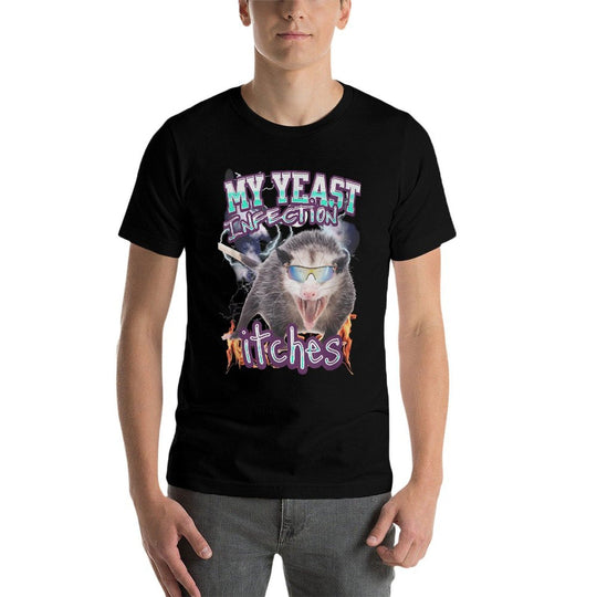 My Yeast Infection Itches Opossum Raccoon  Fade-proof Color T-Shirt