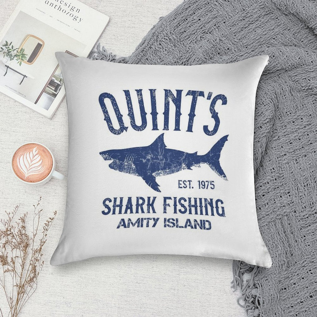 Quint's Shark Fishing - Amity Island 1975 Soft Durable Construction Throw Pillow