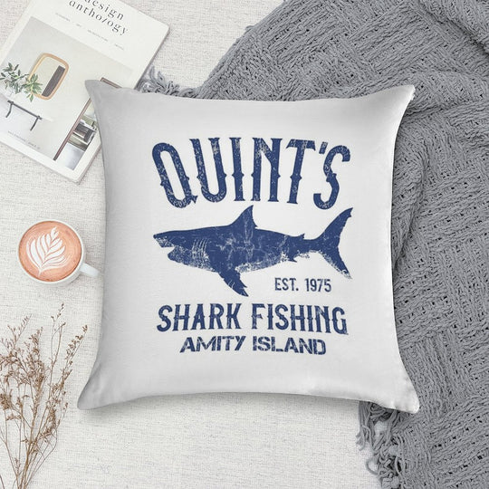 Quint's Shark Fishing - Amity Island 1975 Soft Durable Construction Throw Pillow