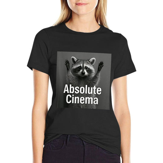 Absolute Cinema Raccoon Funny Meme  Wrinkle-resistant T-Shirt