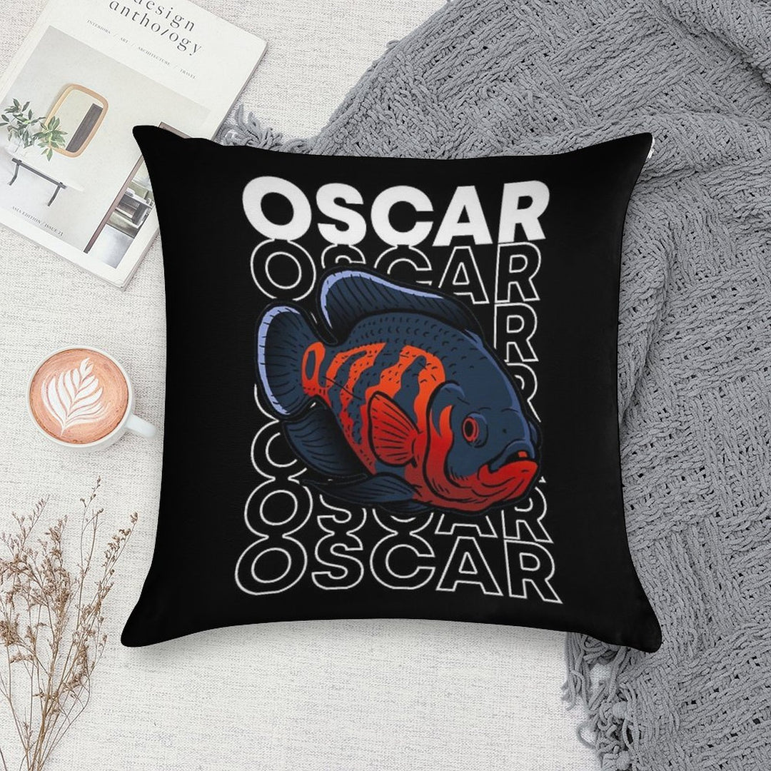 Oscar Fish 80's Monster Fish Keeper Soft Hidden Zipper Throw Pillow