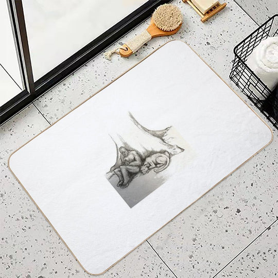 Bigfoot And Cougar  Eco-Friendly Bath Mat