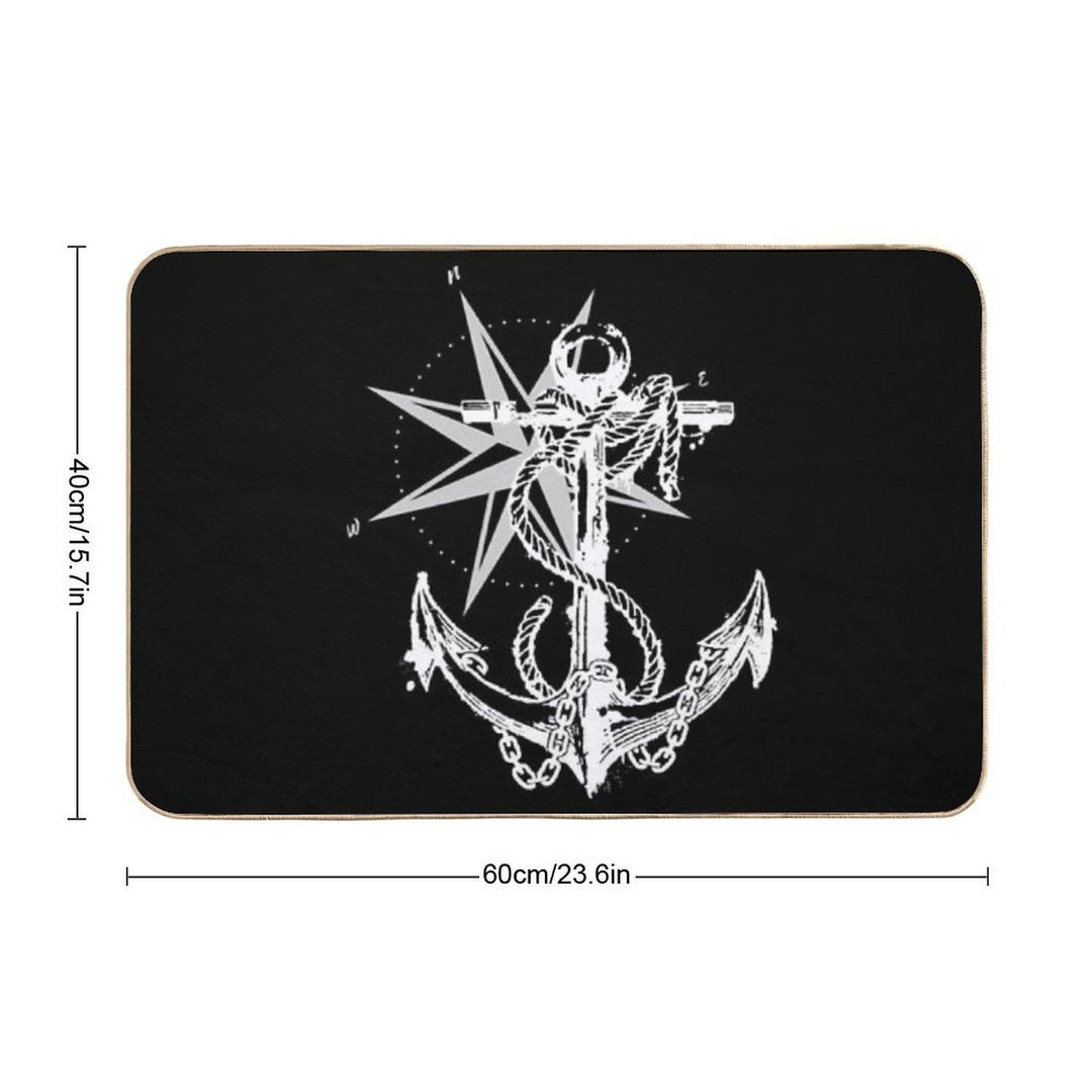 Anker Compass Design Maritime Nautical  Odorless Bath Mat