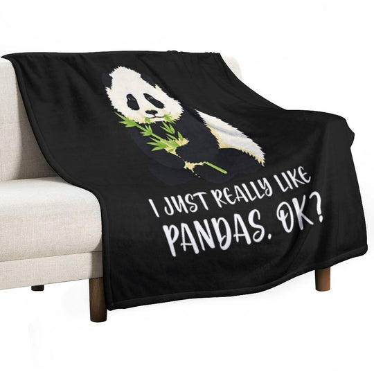 I Just Really Like Pandas, OK Eco-conscious Throw Blanket