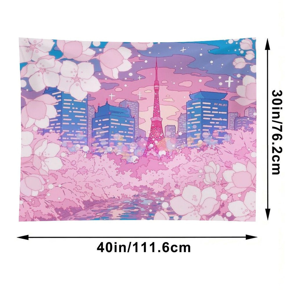 The Evening Tokyo Lake View Tapestry
