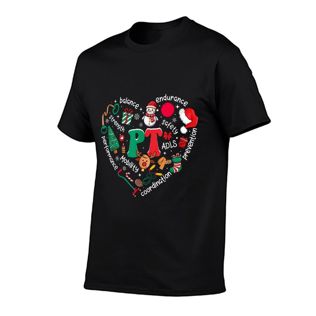 Physical Therapy Christmas Heart PT Therapist Xmas Men Women  Affordable Price T-Shirt