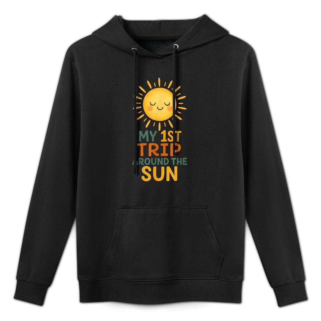 My First Trip Around The Sun 1st Birthday Sun Summer Party Machine Washable Hoodie