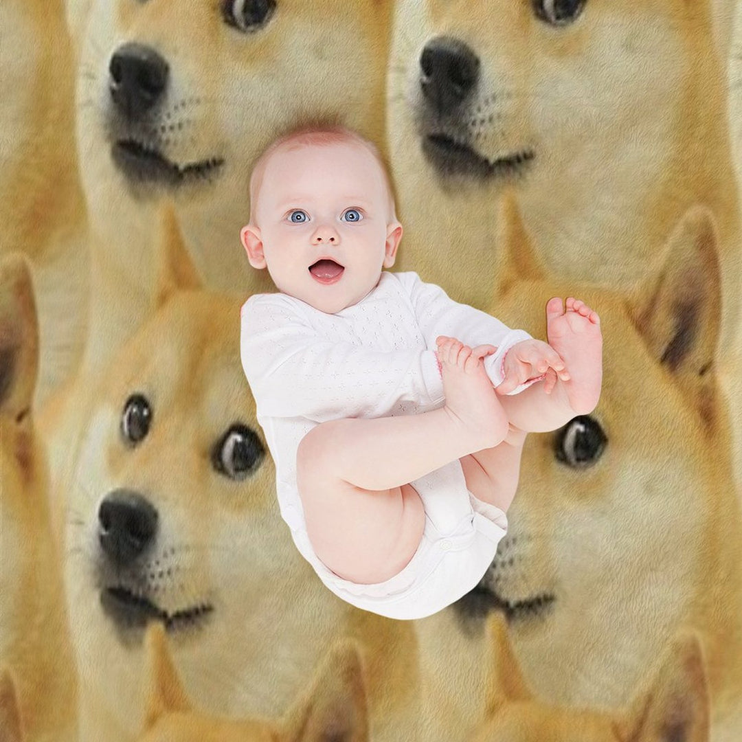 Doge Collage Sustainable Throw Blanket