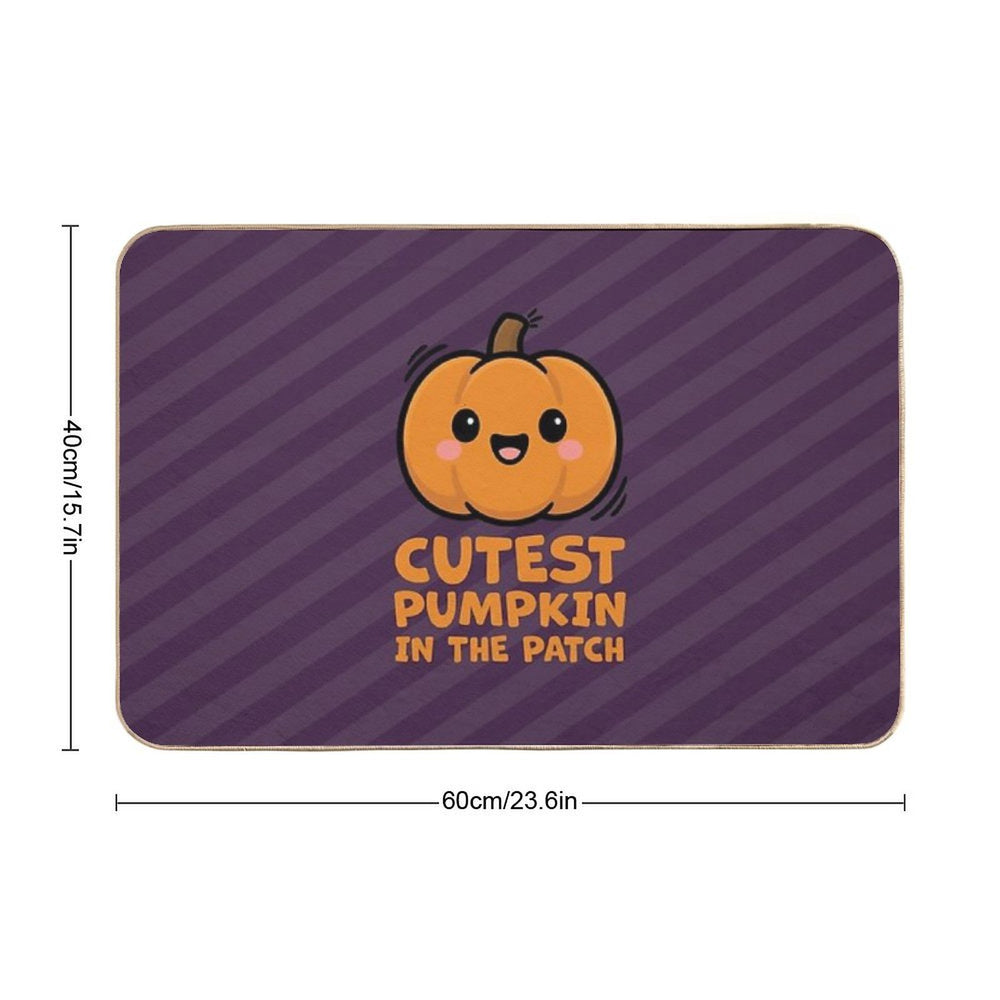 Cutest Pumpkin in The Patch – Halloween - Purple  Dirt-Trapping Bath Mat