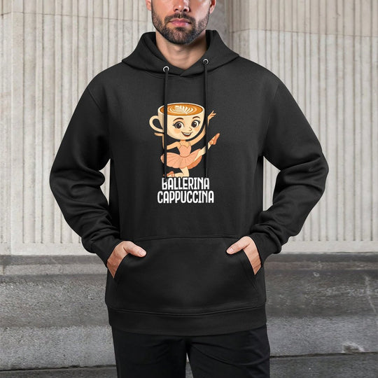 Ballerina Cappuccina Italian Brainrot Funny Meme Kangaroo Pocket Hoodie