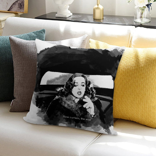 Slow Curtain, The End Soft Fade-Resistant Throw Pillow