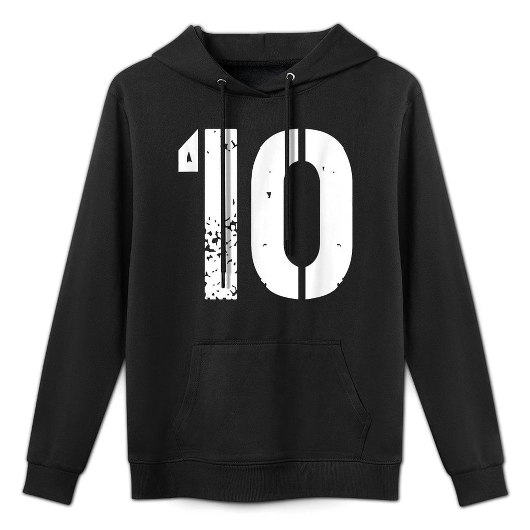 Uniform Numbered Jersey Designs for Sports Fans - Number 10 Varsity Team - 10th Birthday & Ten Years Old Cotton-Polyester Blend Hoodie