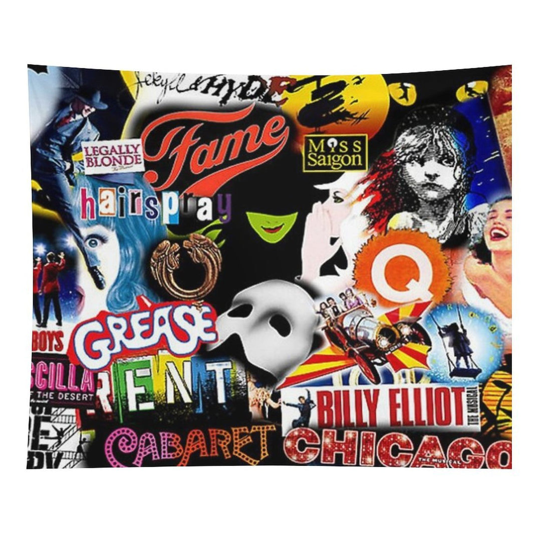Broadway Musical Collage Tapestry