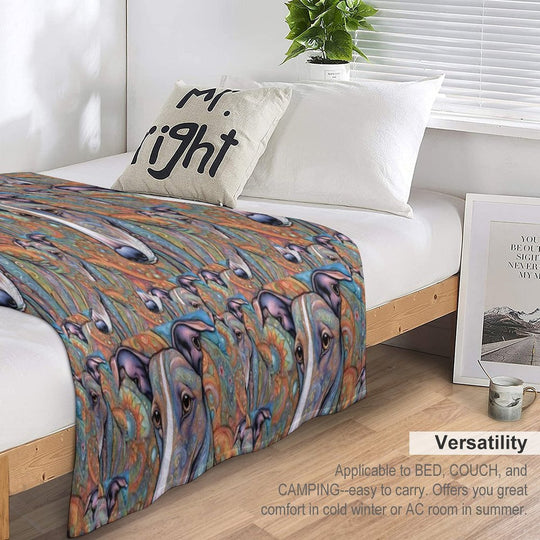 Paisley Hounds Machine-washable Throw Blanket