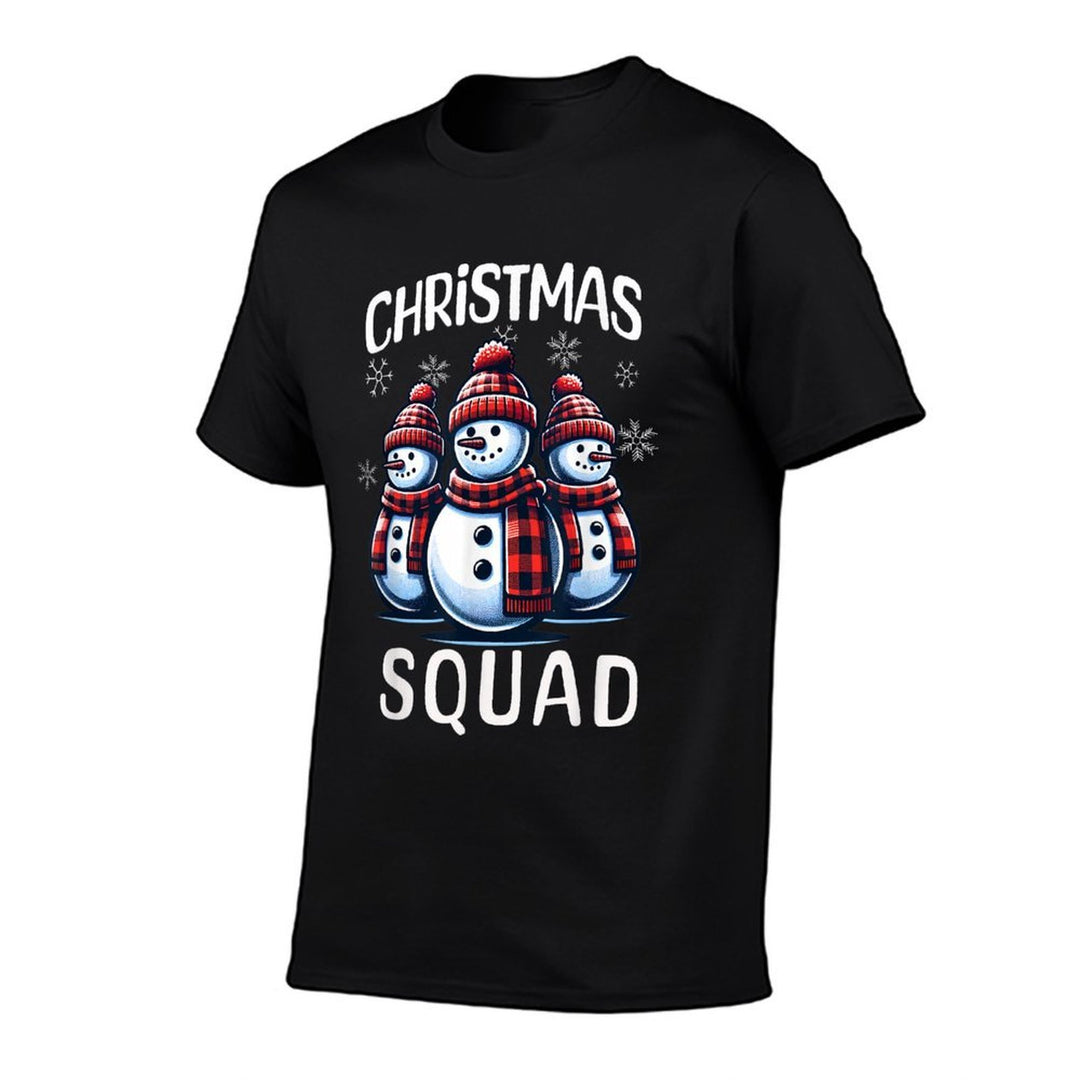 Snowman Family Group Matching Christmas Squad  Cotton T-Shirt